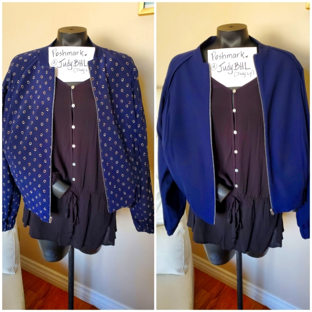 Lafayette 148 Reversible Silk Bomber